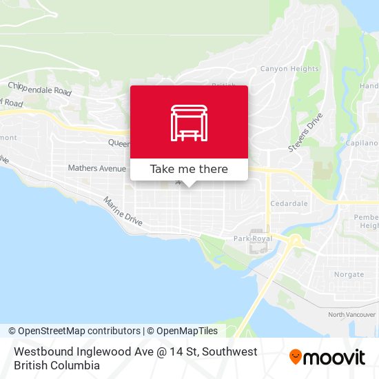 Westbound Inglewood Ave @ 14 St map
