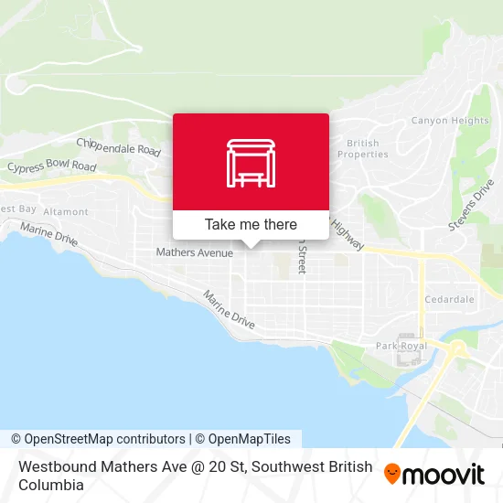 Westbound Mathers Ave @ 20 St map