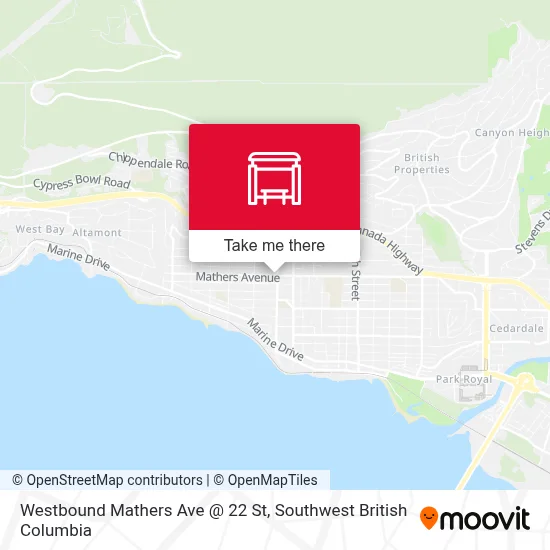 Westbound Mathers Ave @ 22 St map