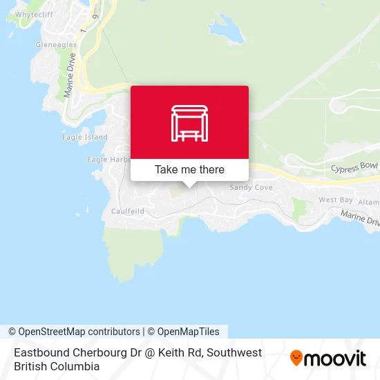 Eastbound Cherbourg Dr @ Keith Rd map