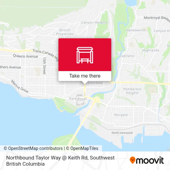 Northbound Taylor Way @ Keith Rd map