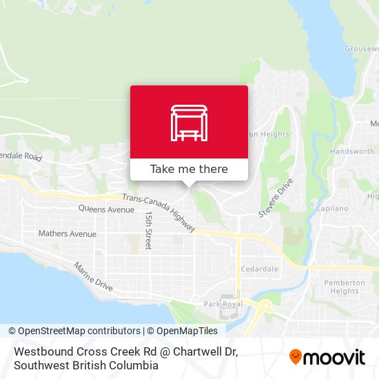 Westbound Cross Creek Rd @ Chartwell Dr map