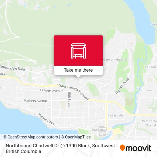 Northbound Chartwell Dr @ 1300 Block map