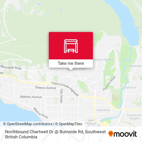 Northbound Chartwell Dr @ Burnside Rd map