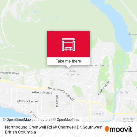 Northbound Crestwell Rd @ Chartwell Dr map