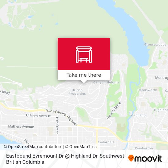 Eastbound Eyremount Dr @ Highland Dr map