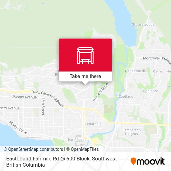 Eastbound Fairmile Rd @ 600 Block map