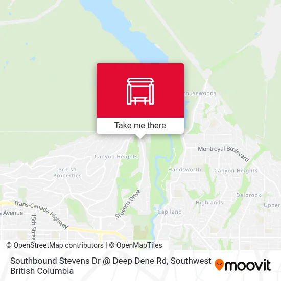Southbound Stevens Dr @ Deep Dene Rd map