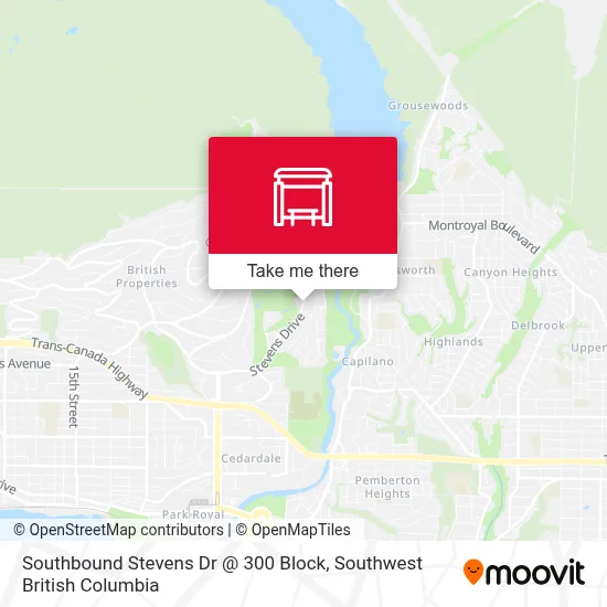 Southbound Stevens Dr @ 300 Block map