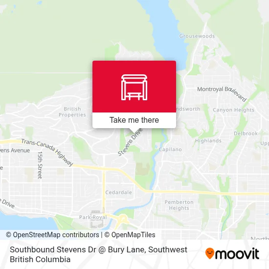 Southbound Stevens Dr @ Bury Lane map