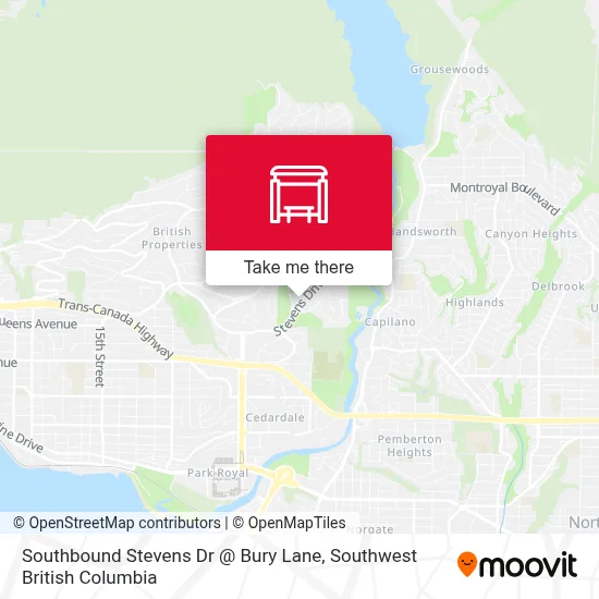 Southbound Stevens Dr @ Bury Lane map
