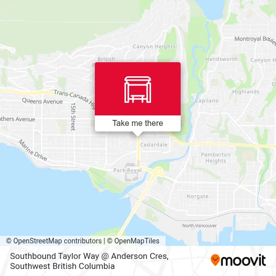 Southbound Taylor Way @ Anderson Cres map