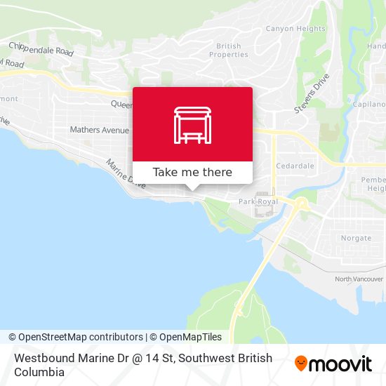 Westbound Marine Dr @ 14 St map