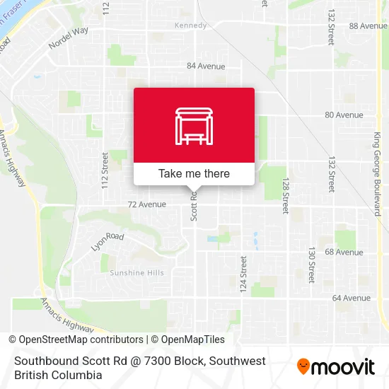 Southbound Scott Rd @ 7300 Block map