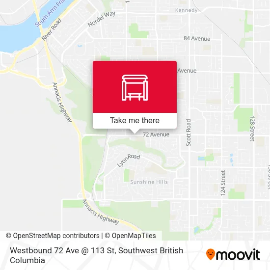 Westbound 72 Ave @ 113 St map
