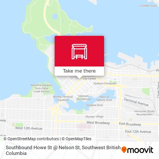 Southbound Howe St @ Nelson St map