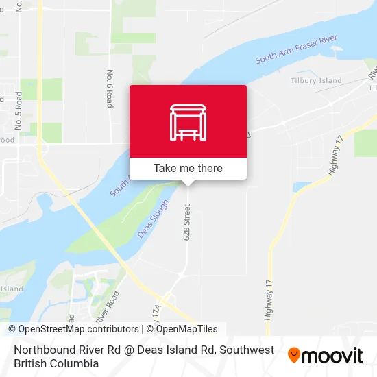 Northbound River Rd @ Deas Island Rd map