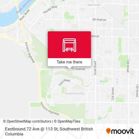 Eastbound 72 Ave @ 113 St map