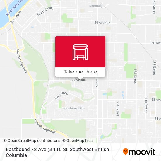 Eastbound 72 Ave @ 116 St map