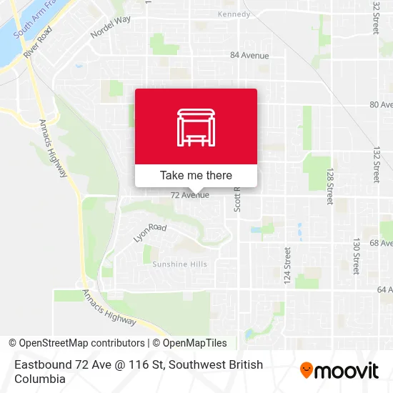 Eastbound 72 Ave @ 116 St map