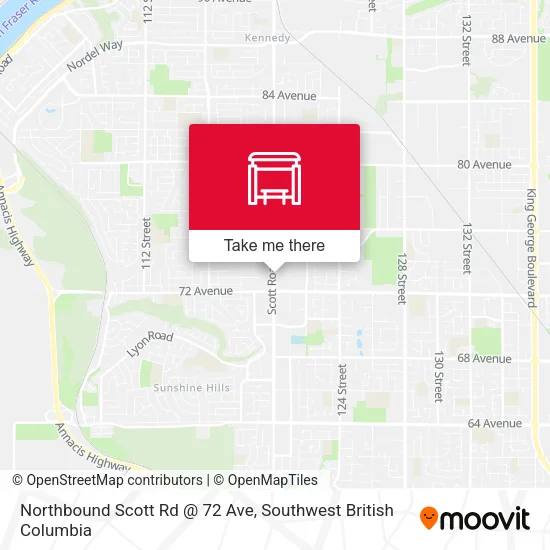 Northbound Scott Rd @ 72 Ave map
