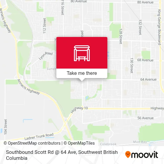 Southbound Scott Rd @ 64 Ave map