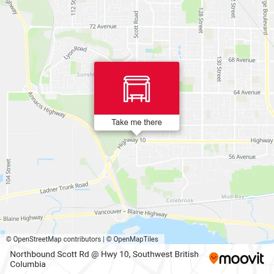 Northbound Scott Rd @ Hwy 10 map