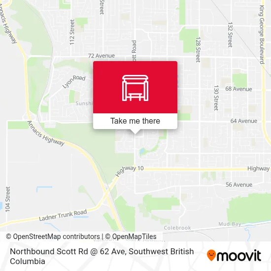 Northbound Scott Rd @ 62 Ave map