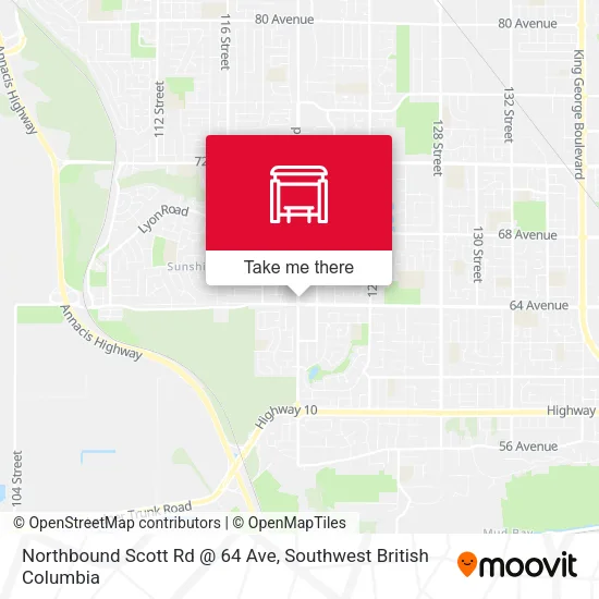 Northbound Scott Rd @ 64 Ave map