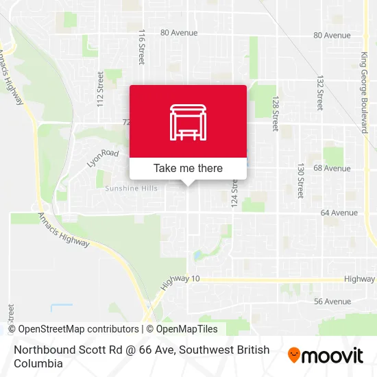 Northbound Scott Rd @ 66 Ave map