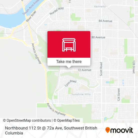 Northbound 112 St @ 72a Ave map