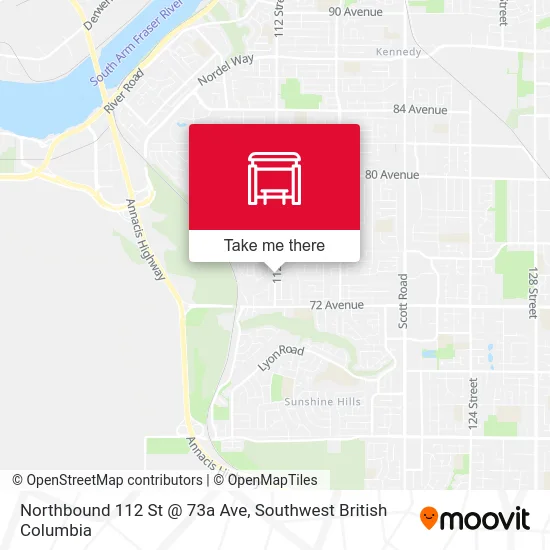 Northbound 112 St @ 73a Ave map