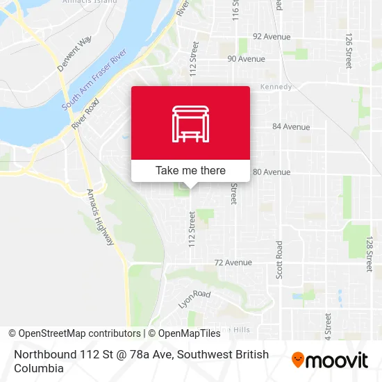 Northbound 112 St @ 78a Ave map