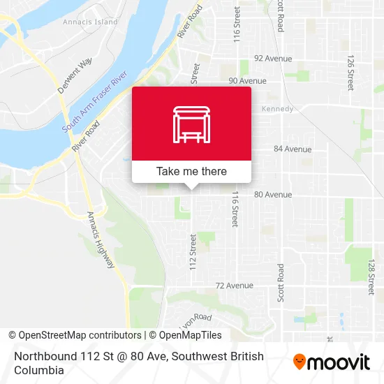 Northbound 112 St @ 80 Ave map