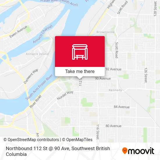 Northbound 112 St @ 90 Ave map