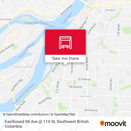 Eastbound 96 Ave @ 114 St map