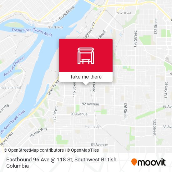 Eastbound 96 Ave @ 118 St map