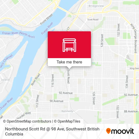 Northbound Scott Rd @ 98 Ave map