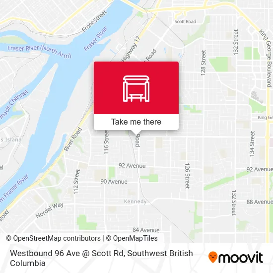 Westbound 96 Ave @ Scott Rd map