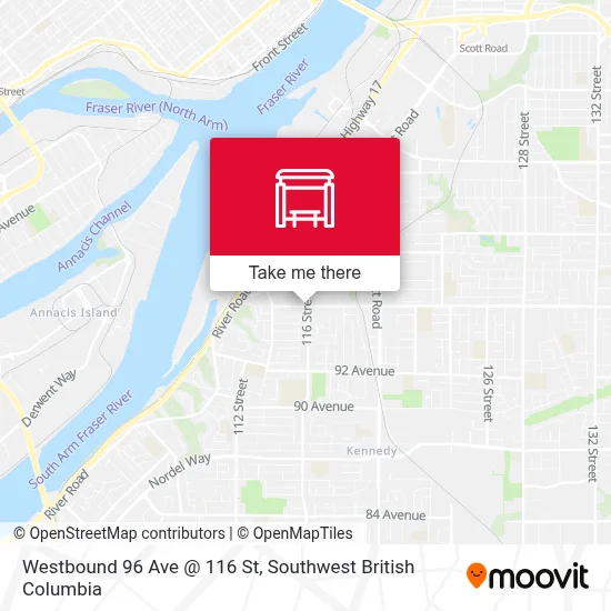 Westbound 96 Ave @ 116 St map