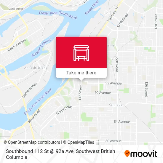 Southbound 112 St @ 92a Ave map