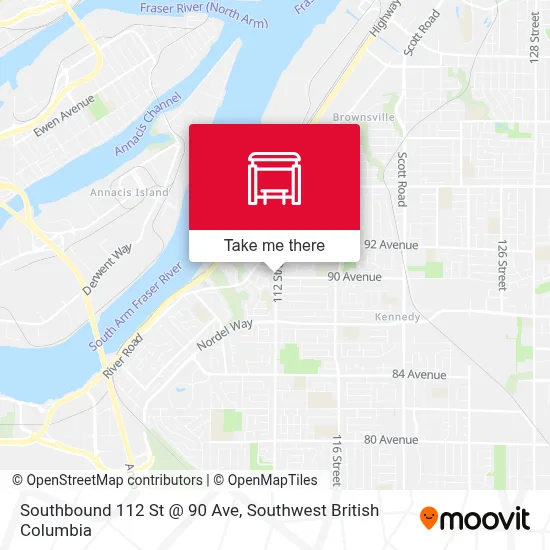 Southbound 112 St @ 90 Ave map