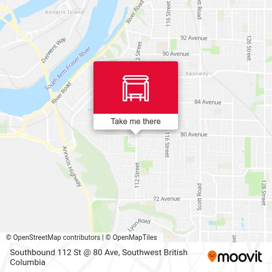 Southbound 112 St @ 80 Ave map