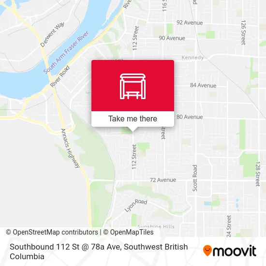Southbound 112 St @ 78a Ave map