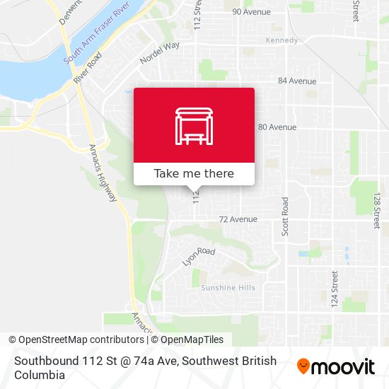 Southbound 112 St @ 74a Ave plan