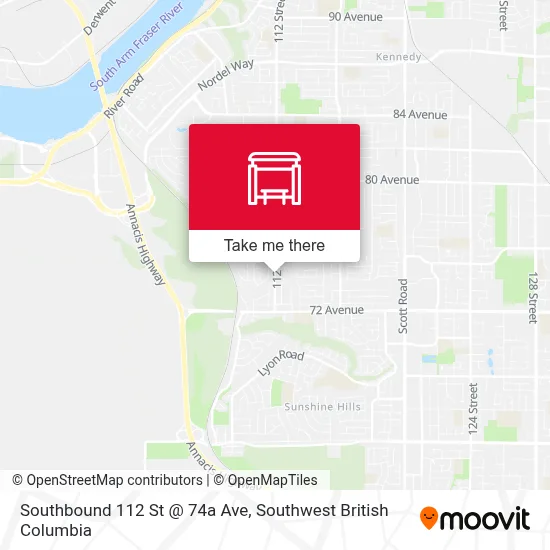 Southbound 112 St @ 74a Ave map