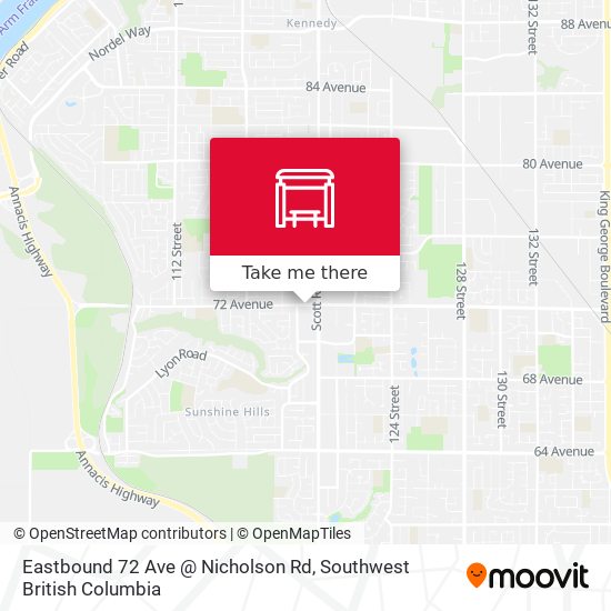 Eastbound 72 Ave @ Nicholson Rd map