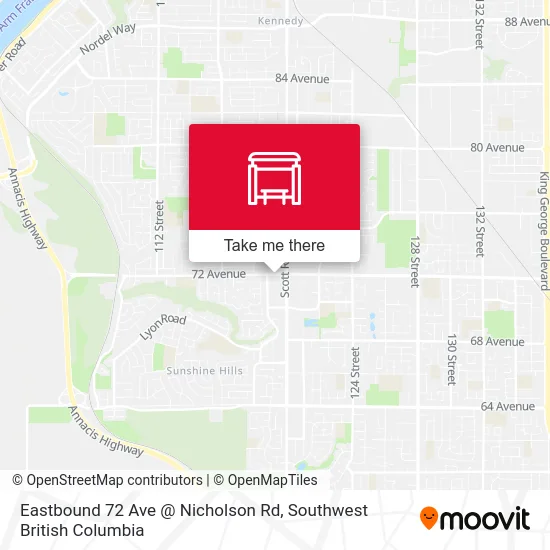 Eastbound 72 Ave @ Nicholson Rd map