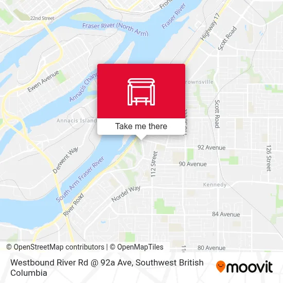 Westbound River Rd @ 92a Ave map