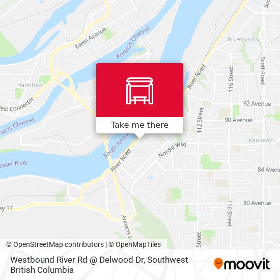 Westbound River Rd @ Delwood Dr map